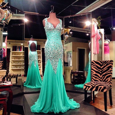 Luxury Sparkly Rhinestones Beaded Crystal Sequins Prom Dress Sweetheart Straps Long Mermaid Prom Evening Dress E431