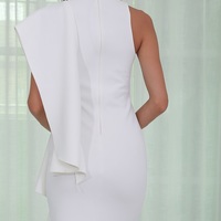White Ruffles Bodycon Dress - Thumbnail 2
