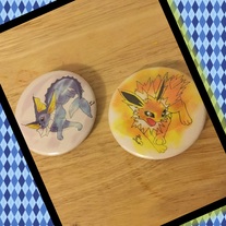 (Vs3) 1st Gen Eeveelutions buttons, keyains +
