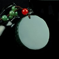 Natural He-tian Stone Hand-carved Dragon Eight Trigrams Pendant Necklace - Thumbnail 4