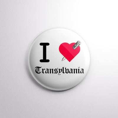 I heart transylvania pin - 1" pinback button