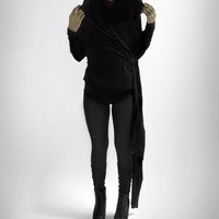 Black Grim Reaper hooded scarf (choose single or double-layer) - Thumbnail 3