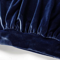 Blue Velvet High Neck Cropped Pullover - Thumbnail 2