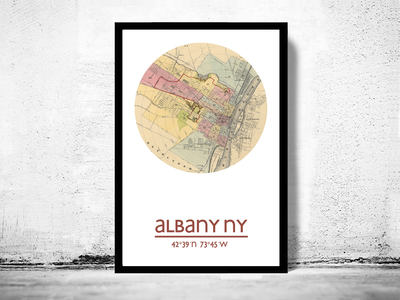 ALBANY NY - city poster - city map poster print
