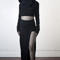 Women's cropped pullover tribus hoodie - Thumbnail 1