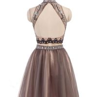Two piece homecoming dress, beaded homecoming dress, junior homecoming dress, short homecoming dress, popular homecoming dress, PD15500 - Thumbnail 2