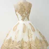 Short homecoming dress, tulle applique homecoming dress, gorgeous homecoming dress, graduation school dress, lovely homecoming dress, PD15326 - Thumbnail 1