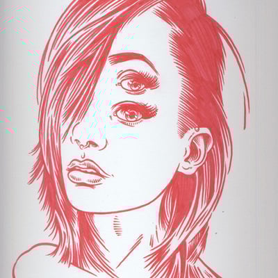 Original art - meg red