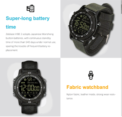 Zeblaze VIBE II Hiking 5ATM Waterproof 540 Days Stand-by Time Sport Smart Watch