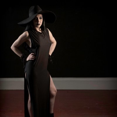 (((sample piece))) double slit maxi tank dress