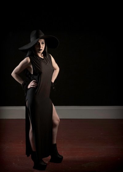 (((sample piece))) double slit maxi tank dress