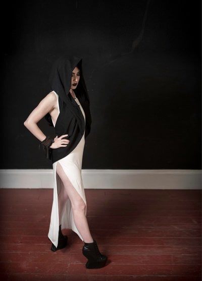 (((sample piece))) bone side slit dress