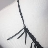 Tribus spiritus crochet and braided leather fringe necklace - Thumbnail 1