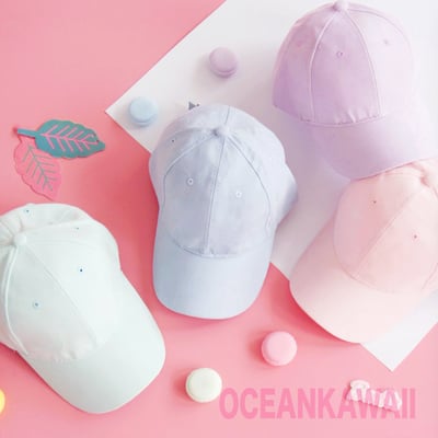 Pastel cotton candy suede cap