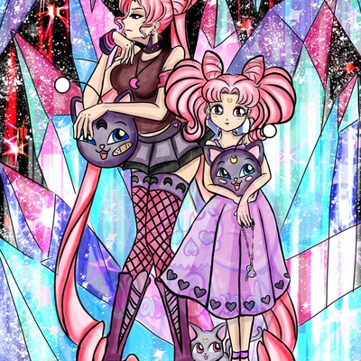 Wicked lady & chibiusa 5x7 print - Thumbnail 2