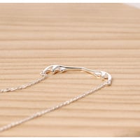925 Sterling Silver Cute Antlers Collar Necklace for Women - Thumbnail 3