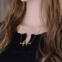 Heartbeat Love Stethoscope Cardiogram Stainless Steel Pendant Necklace for Girls - Thumbnail 1