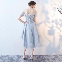 Short sleeves homecoming dress, off the shoulder homecoming dress, high low homecoming dress, junior homecoming dress, occasion dress, PD15138 - Thumbnail 1