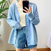 Pink Rose Embroidery Knit Cardigan - Thumbnail 1