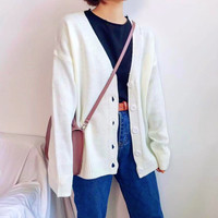 Pink Rose Embroidery Knit Cardigan - Thumbnail 3