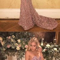 Luxury prom dress, sparkly beading prom dress, sweet heart prom dress, mermaid prom dress, evening dress, long prom dress, PD15098 - Thumbnail 1