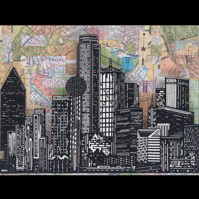"the big d" 6x8" print on wood - Thumbnail 4