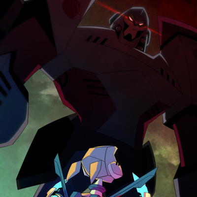 Transformers animated - sari vs megatron poster