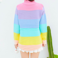 Pastel Rainbow Stripe Sweater - Thumbnail 2