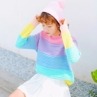 Pastel Rainbow Stripe Sweater - Thumbnail 3