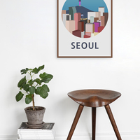 Seoul, South Korea, city art, city, digital, illustration, art print - Thumbnail 1