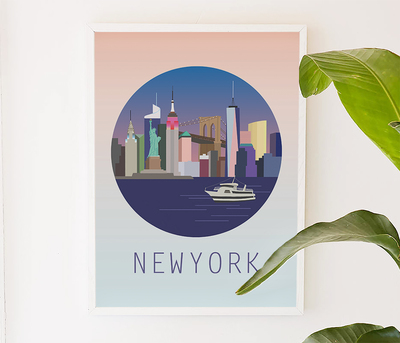 New York at Night, Manhattan, NY, city art, city, digital, illustration, art print