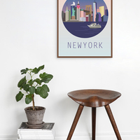 New York at Night, Manhattan, NY, city art, city, digital, illustration, art print - Thumbnail 3