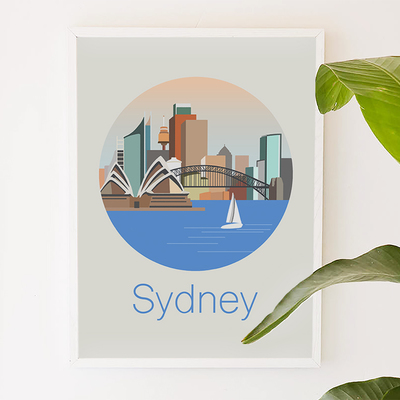Sydney, australia, city art, city, digital, illustration, art print