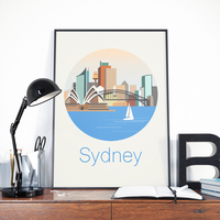 Sydney, Australia, city art, city, digital, illustration, art print - Thumbnail 4
