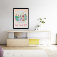 San Francisco, SF, California, city art, city, digital, illustration, art print - Thumbnail 2