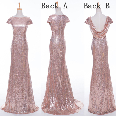 Gorgeous bridesmaid dress, short sleeve bridesmaid dress, long bridesmaid dress, sequin bridesmaid dress, 2015 popular bridesmaid dress, pd15271 - Thumbnail 1