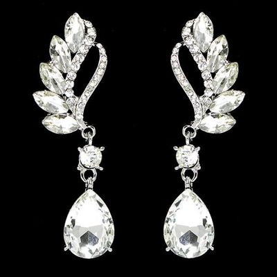 Silver w/clear austrian crystal earrings  - Thumbnail 5
