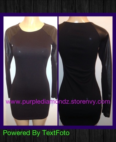 Black Mini Faux Leather Sleeves 