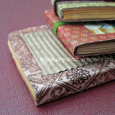 Handmade mini salvaged scrap journal