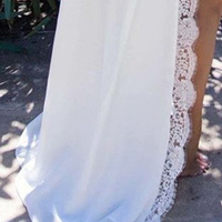 2 piece prom dress, long prom dress, sexy side split prom dress, lace prom dress, popular long prom dress, high neck prom dress, PD15352 - Thumbnail 1