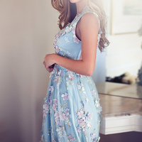 Long prom dresses, blue prom dresses, v neck prom dress, charmimg prom dress, unique prom dress, gorgeous prom dress, evening dress, PD15457 - Thumbnail 3