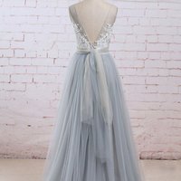 A-Line Lace Prom dress,sexy prom dress,Evening Dress,Charming prom dress, long prom dress,prom dresses, elegant prom dress, prom dress Z160 - Thumbnail 2