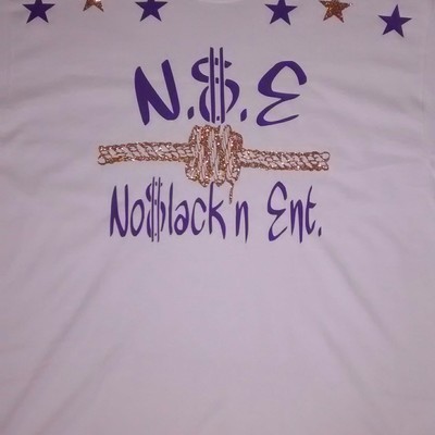 N$e no$lacknent. (white,purple&goldglitter) business t-shirt.