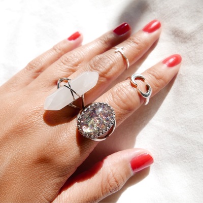 Med.  amethyst opal ring