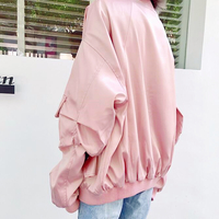Harajuku Baby Pink Bomber Jacket - Thumbnail 1