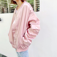 Harajuku Baby Pink Bomber Jacket - Thumbnail 2