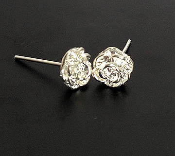 Silver Rose Studs