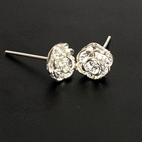 Silver Rose Studs