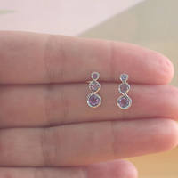 925 Amethyst Earrings/Sterling Silver Amethyst Earrings/Purple Gemstone Earrings/Amethyst Jewellery/Amethyst Jewelry/February Birthstone - Thumbnail 3