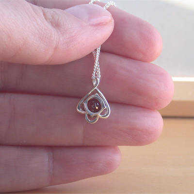 925 garnet pendant & 18" silver chain/garnet necklace/red garnet jewellery/garnet jewelry/garnet jewelery/january birthstone/silver garnet